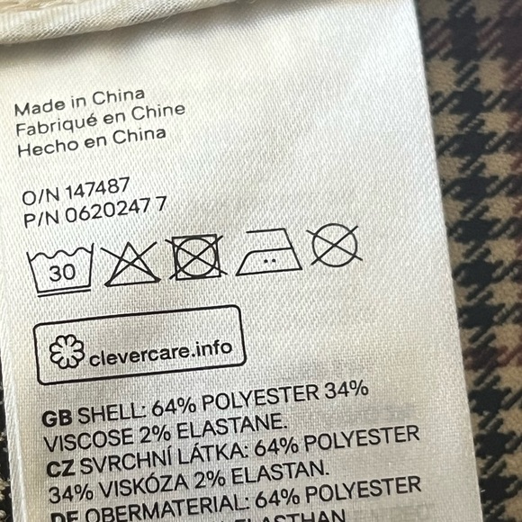 H&M Beige Tie Waist Plaid Long Line Duster Coat Size 6 - Picture 13 of 13